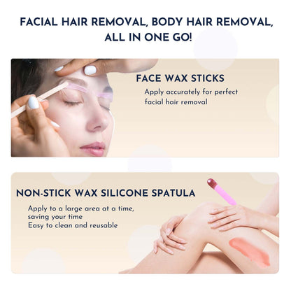 US Local Waxing Kit WUWUVISTA 23 Items Hair Removal Wax Kit With Wax Warmer Waxing Beads For Face, Brazilian, Full Body, Bikini, Sensitiive Skin  Skin Suitable For Plugs Of American, European Specification