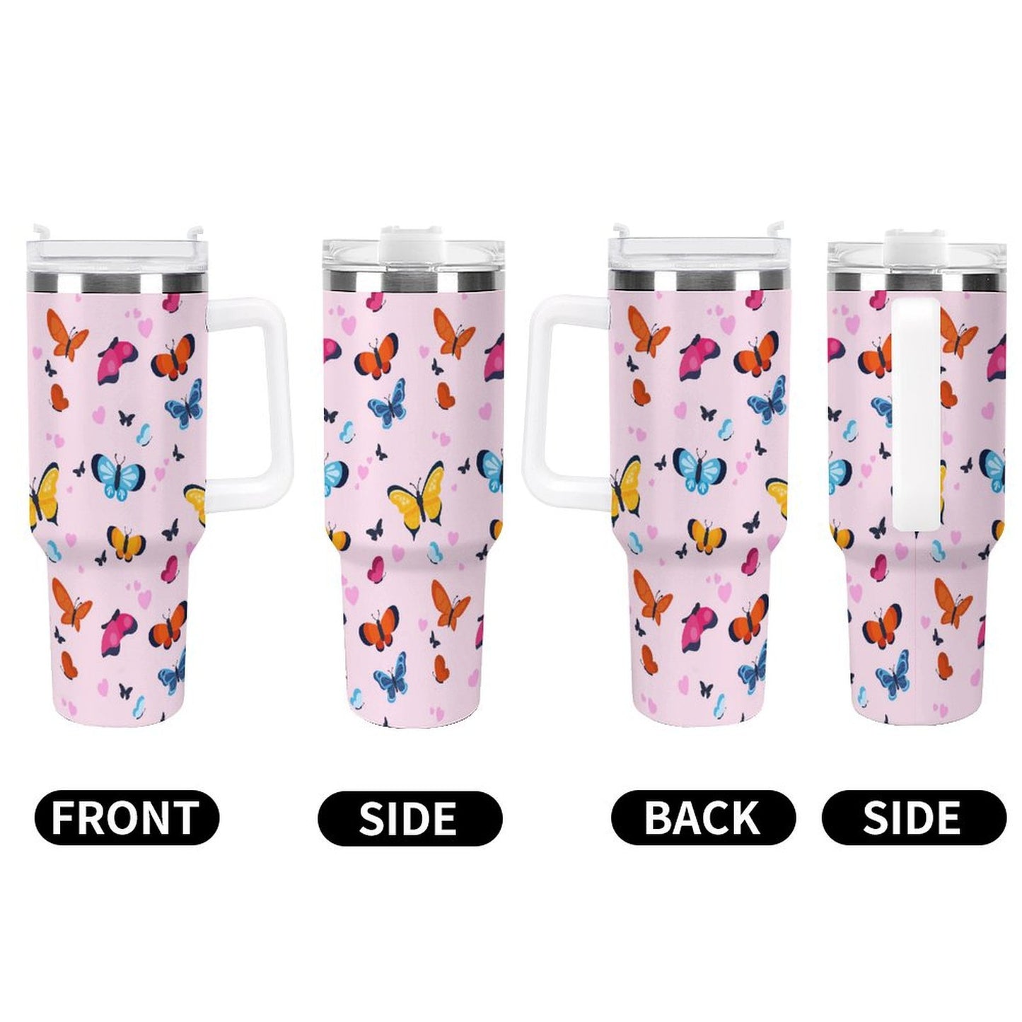 PHDT00482 POD US Local Tumbler 40oz Large Capacity Car Cup Butterfly Pattern Style