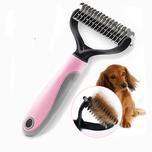 US Local Pet Long-haired Dogknot Comb Double-sided Blade Dog