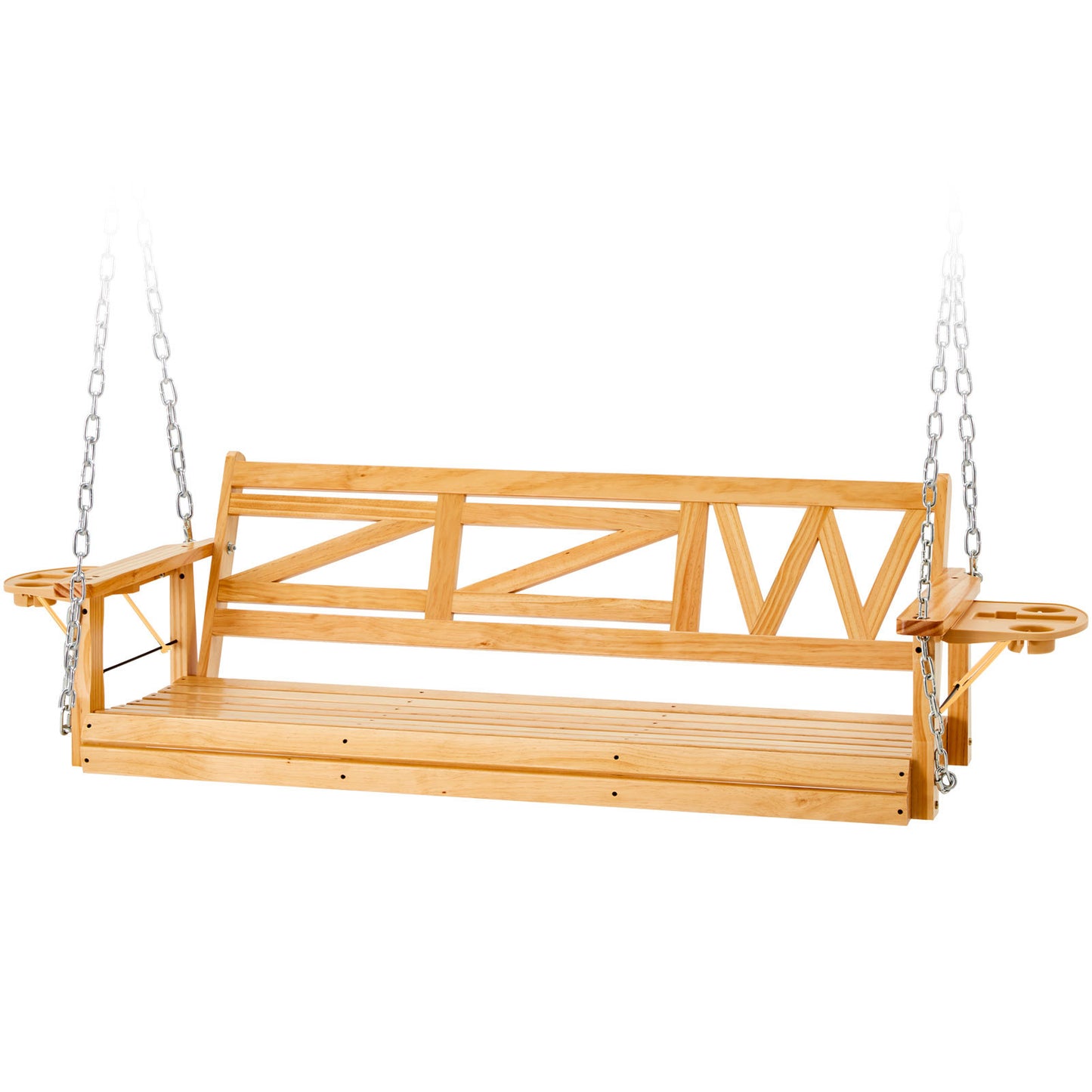 US Local Wooden Outdoor Porch Swing With 3-seat