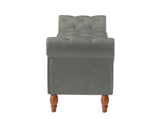 US Local Velvet Multifunctional Storage Rectangular Sofa Stool - Grey
