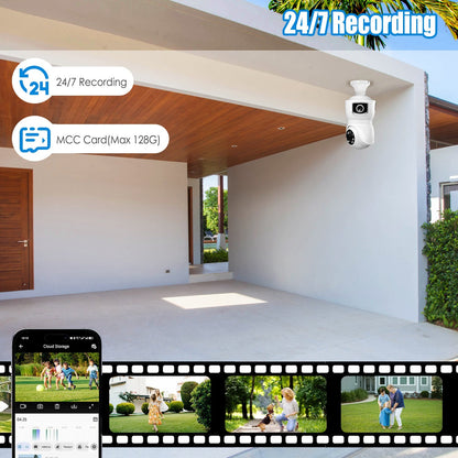 US Local 1 Pc Dual Lens Security Camera E27 Light Socket Surveillance Camera 1080P WiFi IP Camera With APP Control AI Human Detection Full Color Night Vision Two-Way Audio