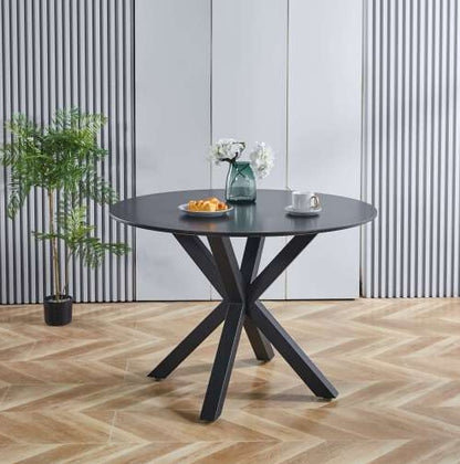 US Local Fiberboard Black Dining Table