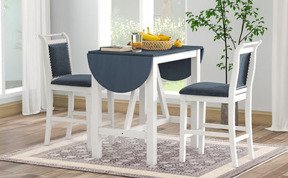 US Local TOPMAX 3-Piece Wood Counter Height Dining Set With 2 Upholstered Chairs