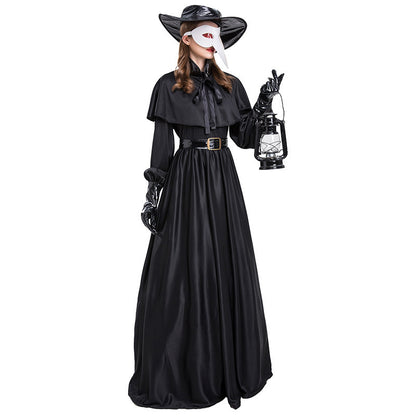 US Local Halloween Medieval Steam Punk Plague Doctor Costume Beak Crow Long Mouth Mask