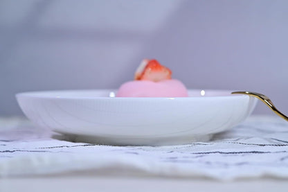 US Local Setaria Bone China Dinnerware Set, 12 Pieces, Service For 4, Plates, Dishes, Bowls Set, Microwave And Dishwasher Safe, Ivory White With Narrow Curve Stripe