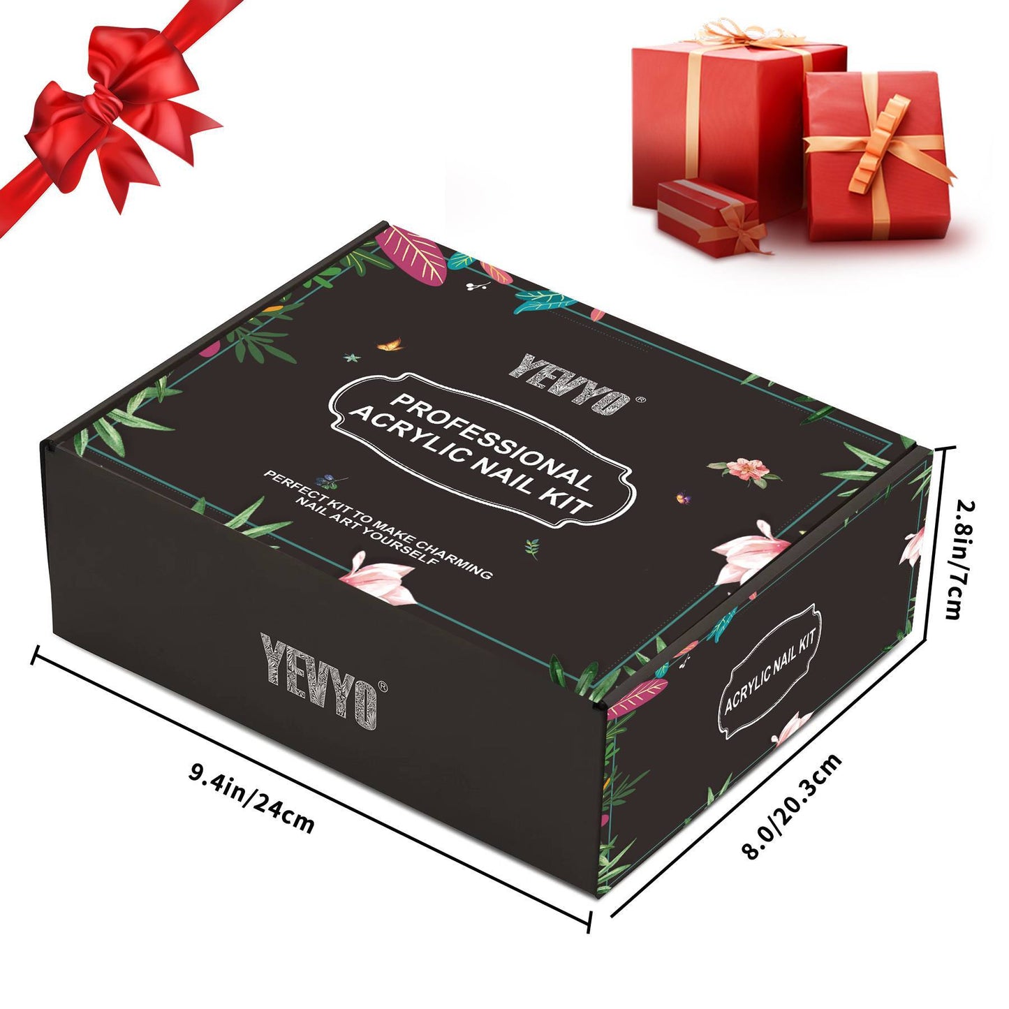 US Local Acrylic Nail Kit W UV Light,w 24 Glitter Colors Acrylic Powder Monomer Liquid