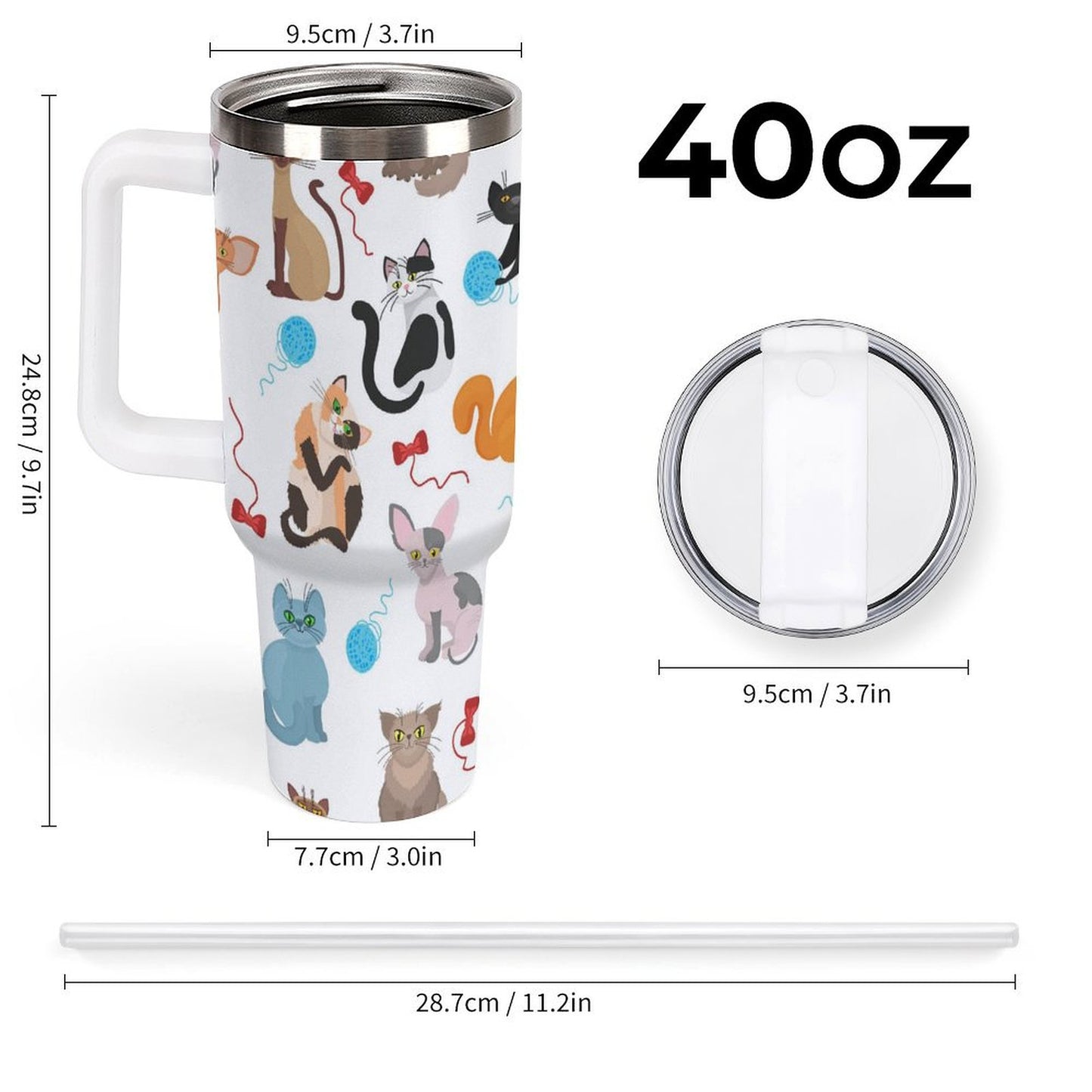 PHDT00250 POD US Local Tumbler 40 oz Large Capacity Car Cup Cat
