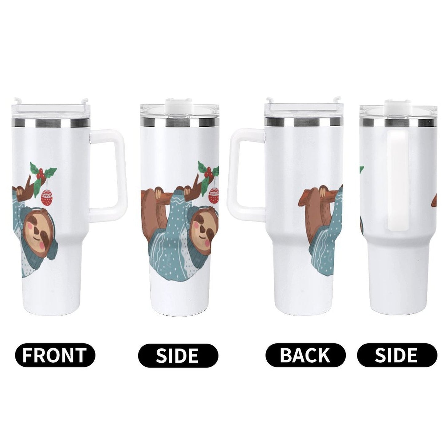 PHDT00342 POD US Local Tumbler 40 oz Large Capacity Car Cup Christmas, Sloth