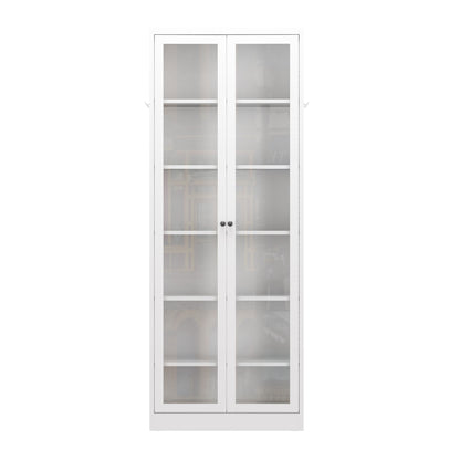 US Local Metal Kitchen Pantry Cabinet -  Tall Storage With 5 Adjustable Shelves, White Freestanding Cabinet For Kitchen Pantry Bathroom
