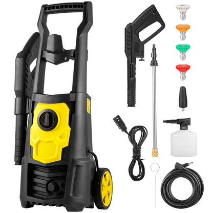 US Local VEVOR Electric Power Washer, 2000 PSI, Max 1.65 GPM Pressure Washer W  30 Ft Hose & Reel, 5 Quick Connect Nozzles, Foam Cannon, Portable To Clean Patios, Cars, Fences, Driveways, ETL Listed