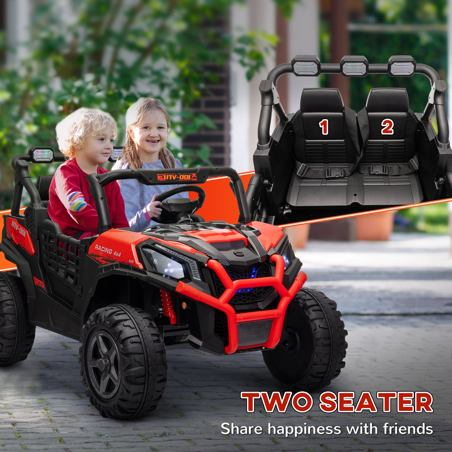 US Local 2 Seater 24V Kids Electric Car w/ Remote Control