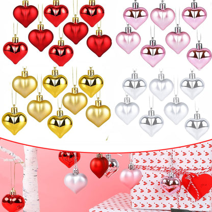 US Local 12 Pcs Christmas Heart Pendants