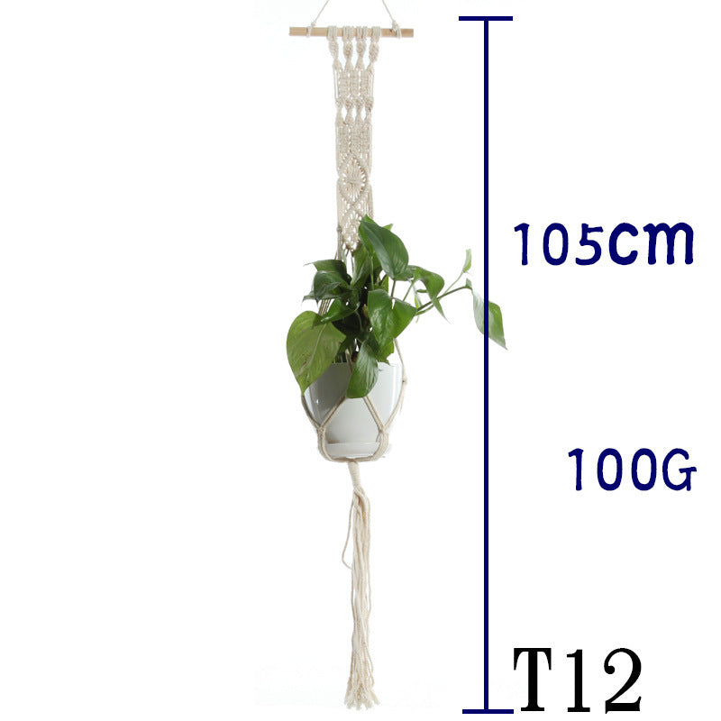 US Local Flower Pot Net Bag Beige Cotton Rope Indoor Plant Hanger Hanging Basket Sling