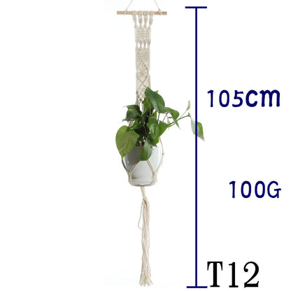 US Local Flower Pot Net Bag Beige Cotton Rope Indoor Plant Hanger Hanging Basket Sling
