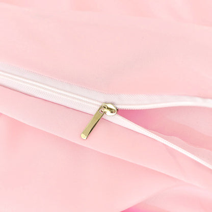 US Local This High-quality White And Pink Oversized Solid Color Duvet Cover Set Includes One Duvet Cover And Two Pillowcases. Its Universally Appealing Design Creates A Warm And Cozy Atmosphere For Any Campus