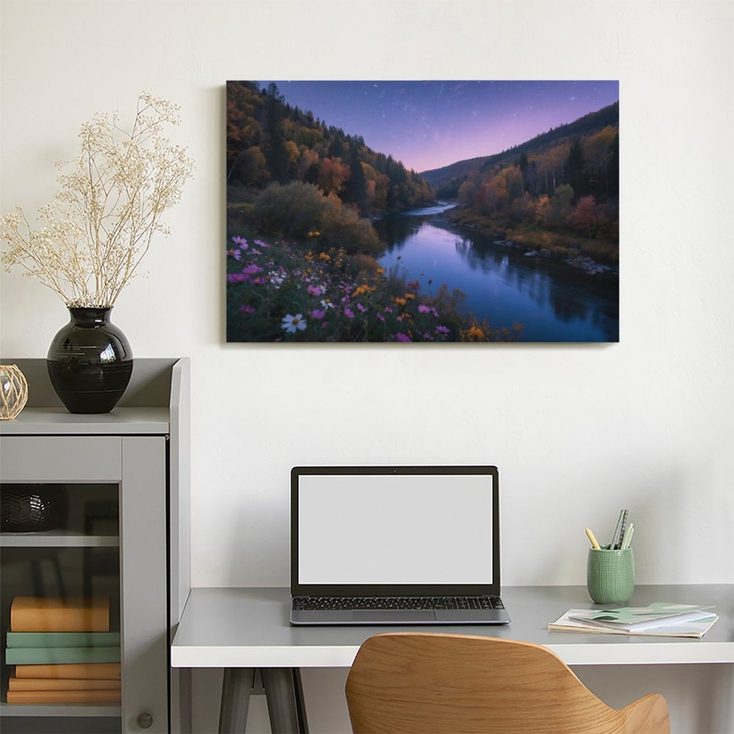 Decorative Interior Frame Painting Mountain-river-starry-autumn-8