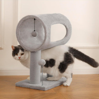 US Local Gray Indoor Cat Tree With Hanging Ball 20.5Cat Tree With Tunnel Bed And Scratching Post Cat Tower