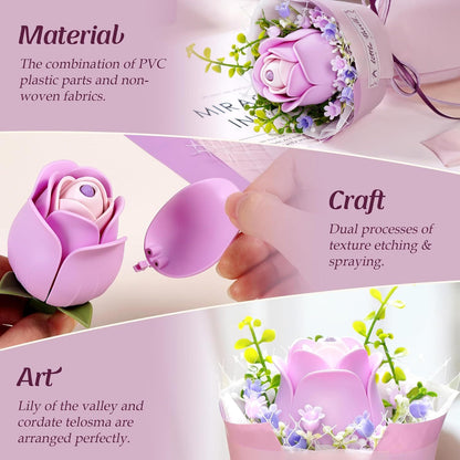 US Local ROBOTIME Flower 3D Puzzle Model Kits Puzzles For Adults To Build Artificial Flowers For Home Bedroom Living Room Decor, Gifts For Women Valentine, Purple Rose