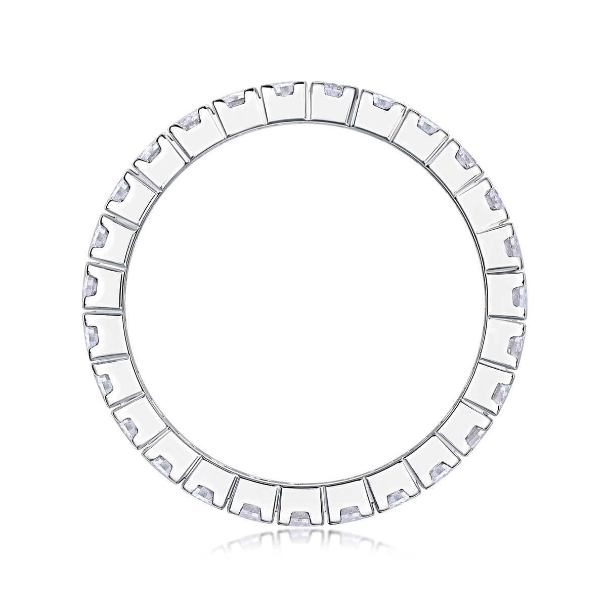 US Local Multi-row Diamond Ring Luxury Fashion Set Moissanite Silver Ring