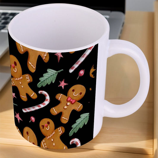 POD US Local White mug with full print, Christmas Gingerbread Man 0072