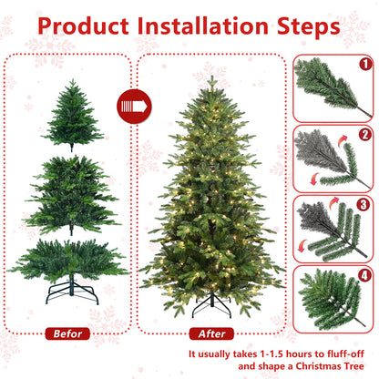 US Local PVC Christmas Tree, Christmas Decorations, Green, With Lights