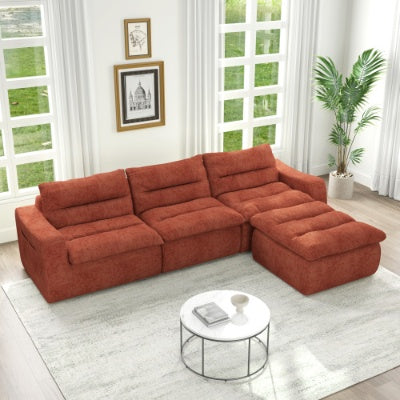 US Local Right Sofa Seat, L-shaped Modular Combined Sofa, Compressed Combined Sofa, Modern Lazy Style Comfortable Beanbag Sofa