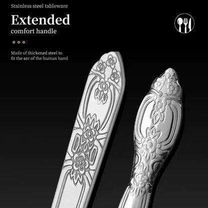 US Local Deluxe Premium Cutlery Flatware Set For The Home - Stainless Steel Cutlery Service With 1 Dinner Fork, 1 Dinner Knife, 1 Dinner Spoon And 1 Tea Spoon - Durable, Elegant And Rust-resista