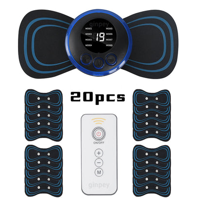 US Local Mini Massager With 5 Pads Portable Electric Muscle Stimulator - Deep Tissue Management Device - Pulse Therapy For Back Shoulder Neck Leg