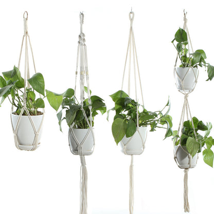 US Local Flower Pot Net Bag Beige Cotton Rope Indoor Plant Hanger Hanging Basket Sling