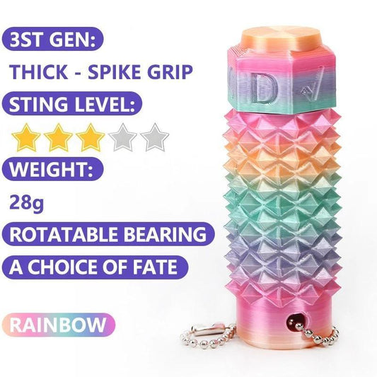 US Local The Third-generation Blue-green, Thick-tipped, Rotating Bearing Fidget Spinner Keychain Is A Novel Halloween Gift Suitable For Concentration And Hand Massage.