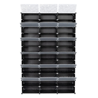 US Local 3 Rows, 12 Layers, 36 Compartments Plastic Shoe Box Storage Rack
