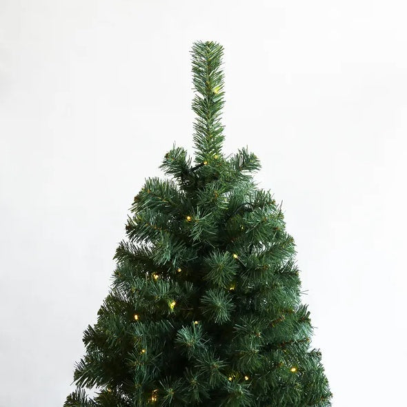 US Local Pre-lit Christmas Tree 6ft Artificial Hinged Xmas Tree With Foldable Stand