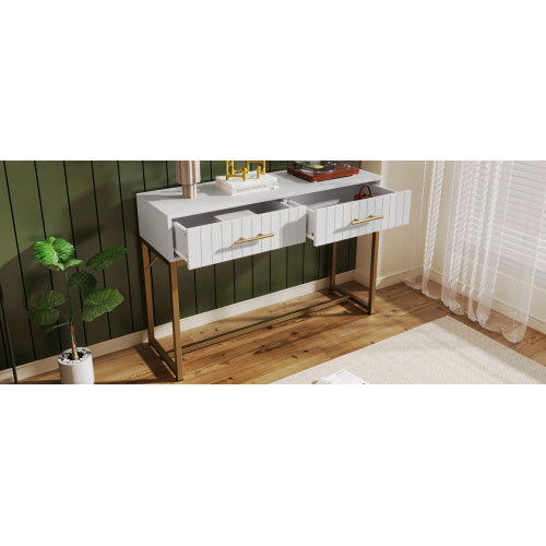 UK Local Dressing Table With 2 Drawers 75 Cm High ,Chest Of Drawers Bedroom Highboard White Sideboard Chest Of Drawers For Bedroom, White  H76.5 W100 D45 Cm