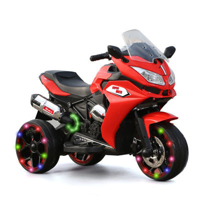 US Local 12V Kids Electric Motorcycle ,ride On Motorcycle,Three Lighting Wheels Kids Electric Toys Boys Girls Motorcycle, Children Battery Motor Bikes Rechargeable 3 Wheels Ride On Electric Motorcycle