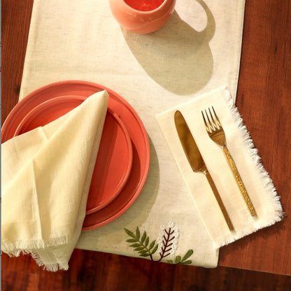US Local Premium Cotton Napkins Set Of 4-20x20 Inch, Classic Hemstitch Dinner Napkins