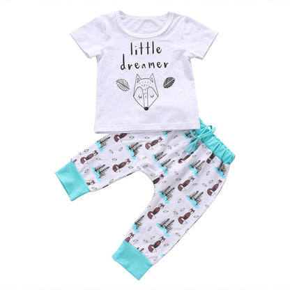 US Local Newborn Baby Clothes Set T-shirt Tops Pants Little Boys and Girls Outfits