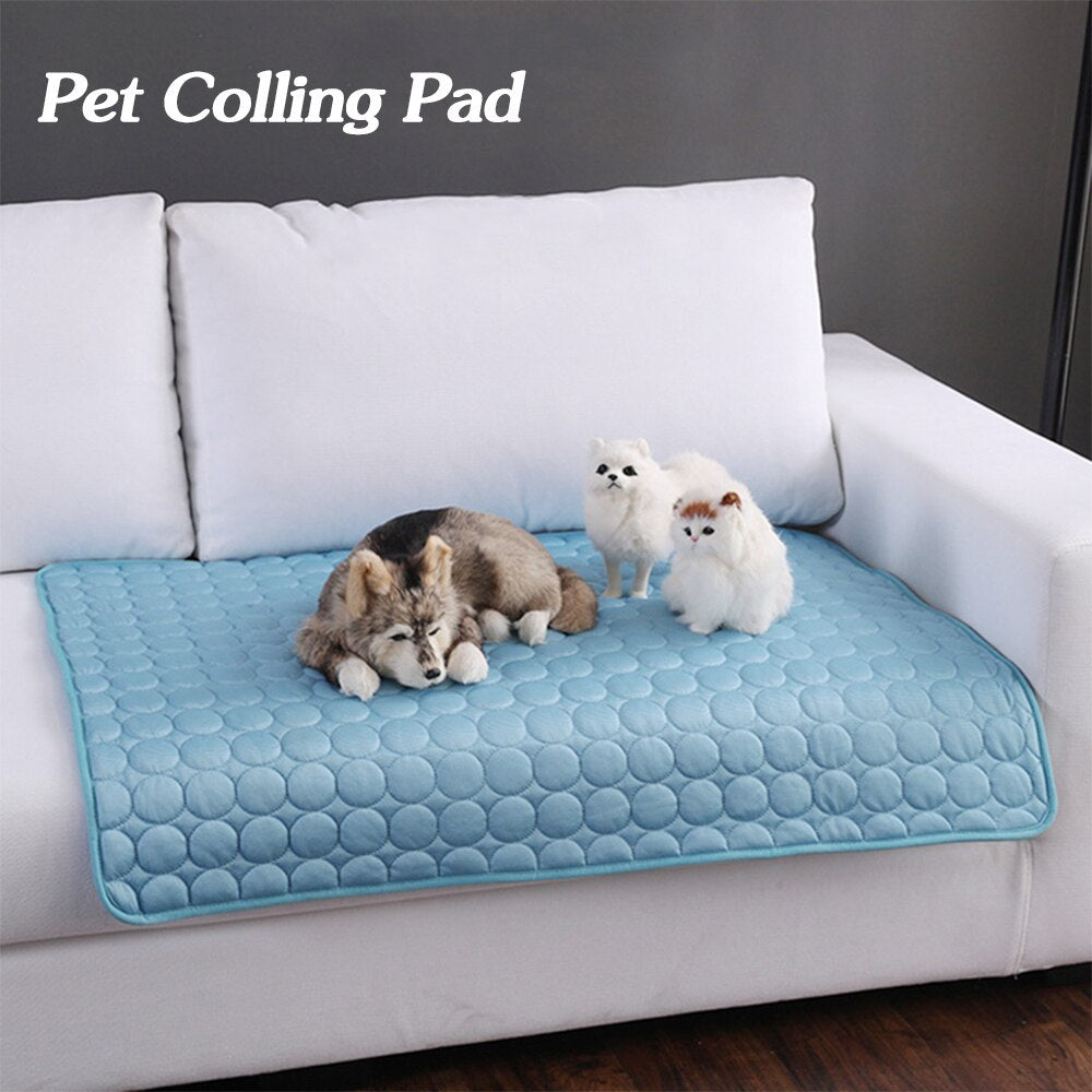 US Local Pet Dog Cat Ice Silk Cold Nest Pad For Cooling In Summer