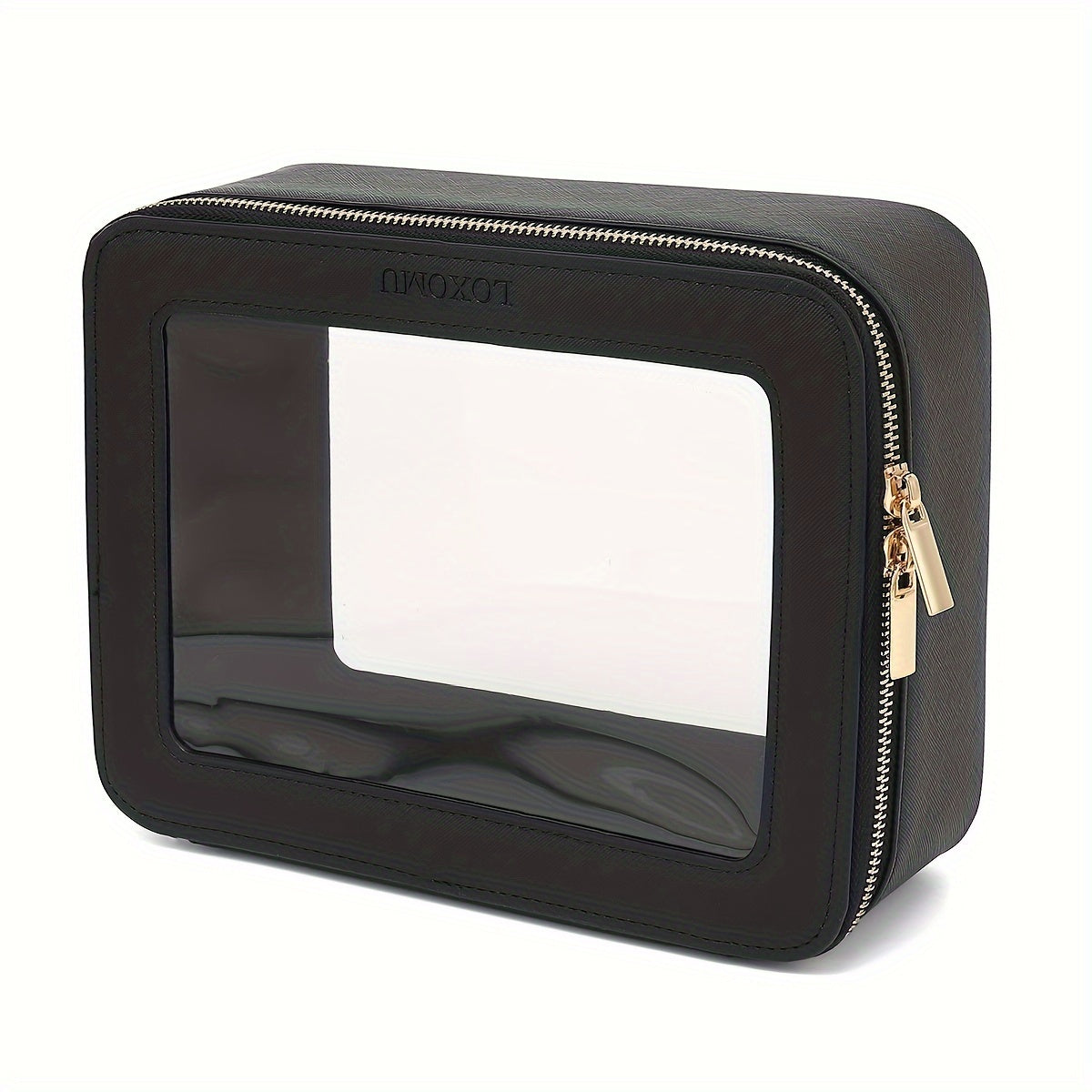 US Local Clear Makeup Bag For Traveling - Transparent Cosmetic Case Clear Toiletry Bag Organizer For Women -Black