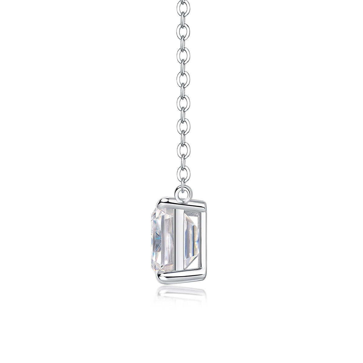 Mirage In The Mirror - A Trendy Diamond Pendant Necklace Set With Octagonal  Moissanite S925 Sterling Silver And Platinum Plating