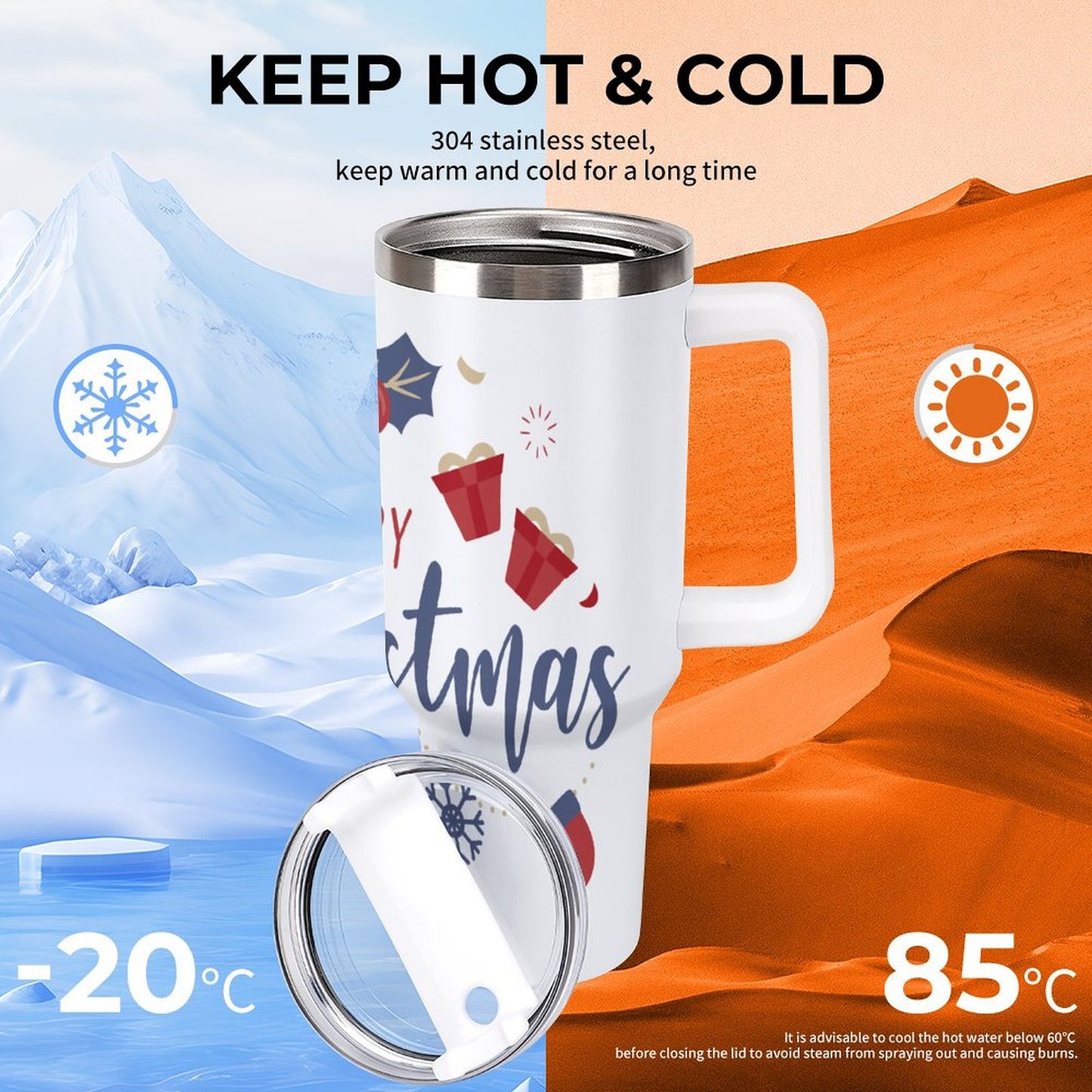 PHDT00177 POD US Local Tumbler 40 oz Large Capacity Car Cup Christmas