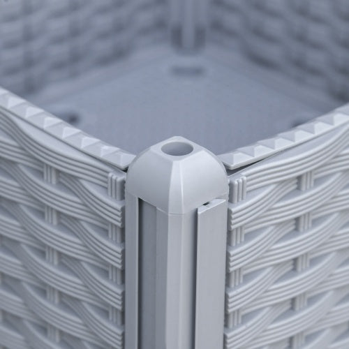 US Local Outsunny 2 Piece Raised Garden Bed With Legs, Self-Watering Planter Box Raised Bed To Grow Flowers, Herbs Vegetables, Gray