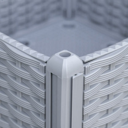 US Local Outsunny 2 Piece Raised Garden Bed With Legs, Self-Watering Planter Box Raised Bed To Grow Flowers, Herbs Vegetables, Gray