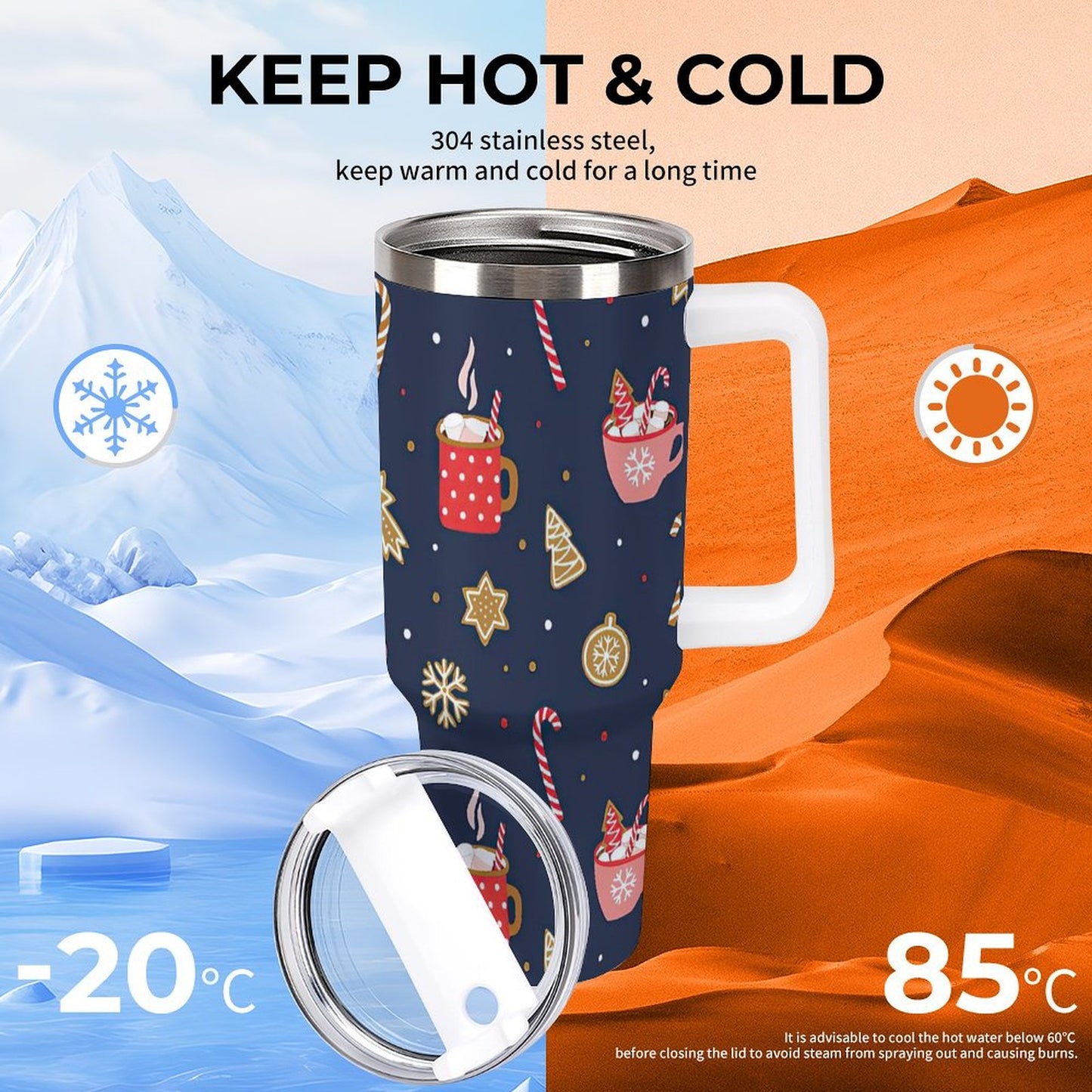 PHDT00292 POD US Local Tumbler 40 oz Large Capacity Car Cup Christmas Gifts