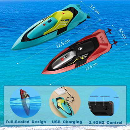 US Local 4DRC S5 Fast RC Boat For Pools And Lakes, 2.4 GHz 20- MPH Racing Boats For Kids