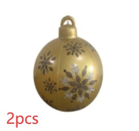 US Local Christmas Ornament Ball Outdoor Pvc 60CM Inflatable Decorated Ball PVC Giant Big Large Balls Xmas Tree Decorations Toy Ball