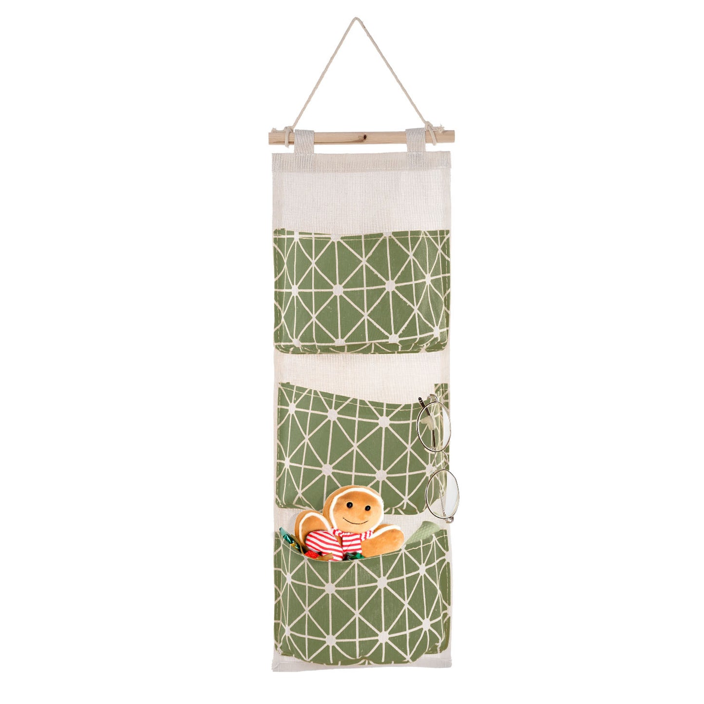 US Local 1 Pc Wall Mounted Storage Bag Door Closet Hanging Storage Bag Organizer Waterproof 3 Pockets Pouch