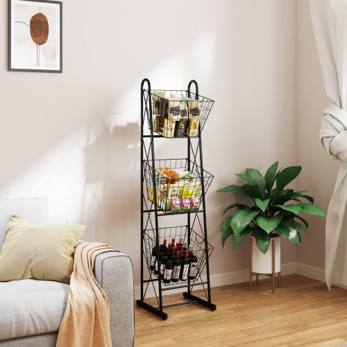 US Local 3-Tier Kitchen Storage Basket Organizer Freestanding Metal Wire Rack