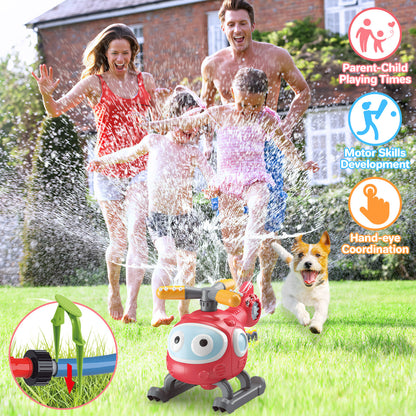 US Local 4 In 1 Water Sprinklers T Ball Set For Kids And Toddlers, Baseball Sprinkler For Backyard Helicopter Toy Outdoor Game, Attaches To Garden Hose Summer Yard Pool Water Toy