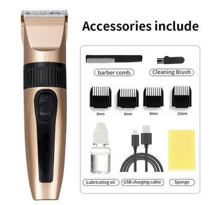 US Local Professional Hair Clippers Trimmer Mens Barber Hair Cutting Kit Machine Cordless